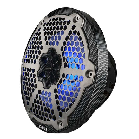 NXL 8" 2-Way Coaxial Marine Speaker With LED RGB Lights 125 Watts Rms 4-Ohm - Black Carbon Fiber - Skoutley Outdoors LLC
