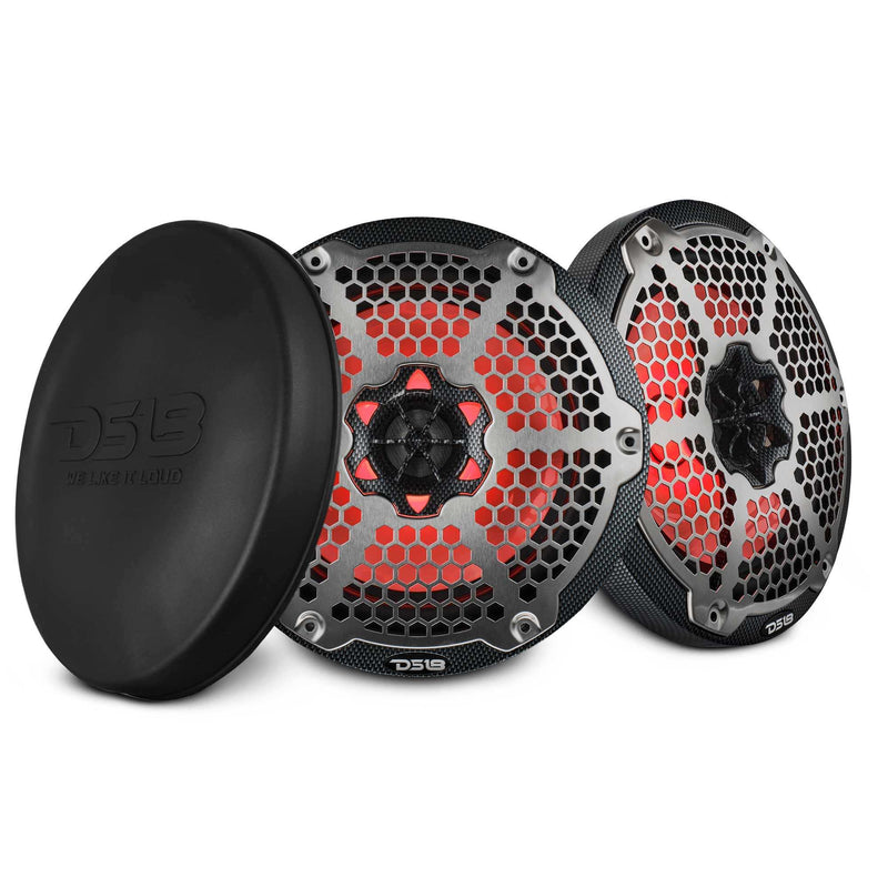 Load image into Gallery viewer, NXL 8&quot; 2-Way Coaxial Marine Speaker With LED RGB Lights 125 Watts Rms 4-Ohm - Black Carbon Fiber - Skoutley Outdoors LLC
