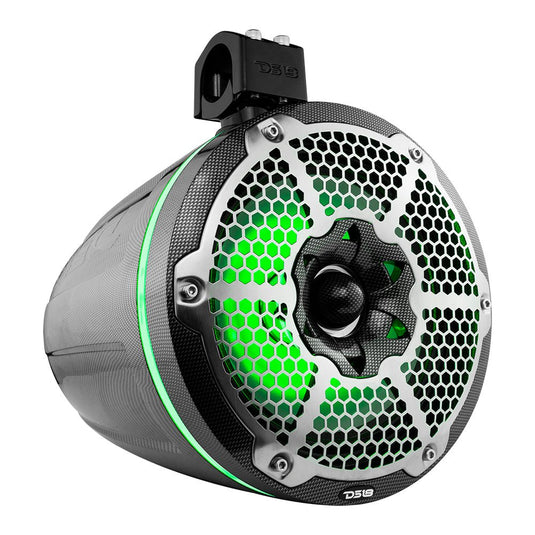 NXL 10" Neodymium Marine and Powersports Towers with Built-in Passive Radiator, 1" Driver and LED RGB Lights 300 Watts Rms