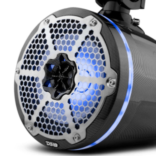 NXL 8" Marine and Powersports Towers LED RGB Lights 125 Watts Rms - Black Carbon Fiber - Skoutley Outdoors LLC