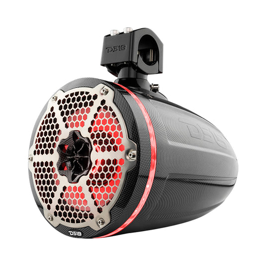 Bronco 6th Gen Roll Bar Audio Bundle – 8" Marine Tower Speakers with RGB LED Lights and OEM Roll Bar Mounting Clamps