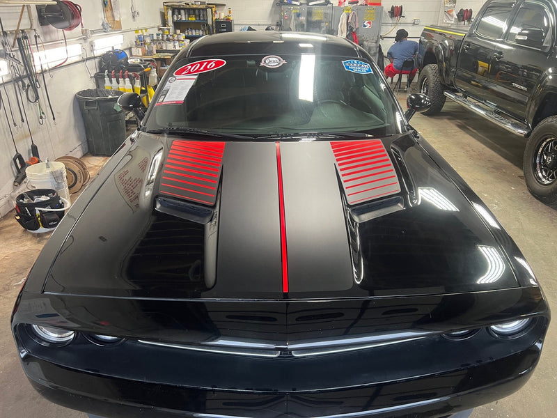 Load image into Gallery viewer, Two Tone Layered Strobe Hood for 2014-2024 Dodge Challenger
