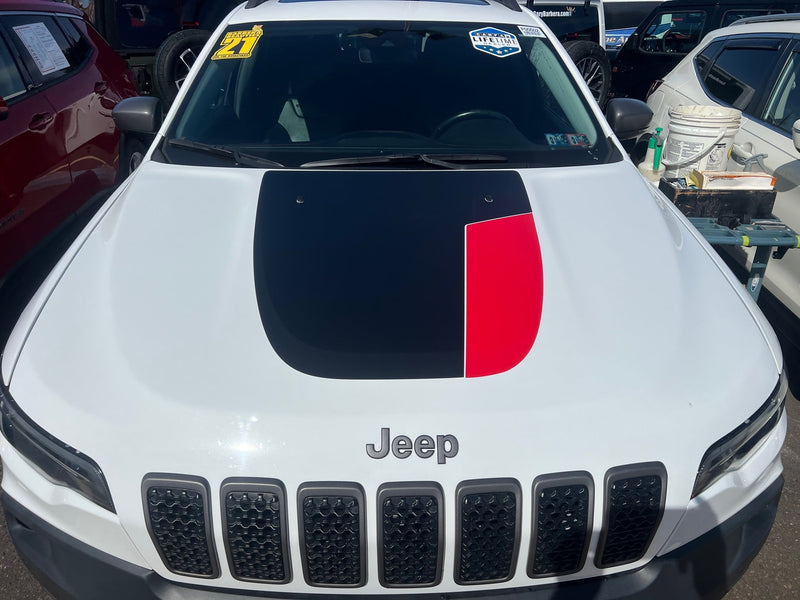 Load image into Gallery viewer, Two Tone Hood Decal for 2014-2023 Jeep Cherokee
