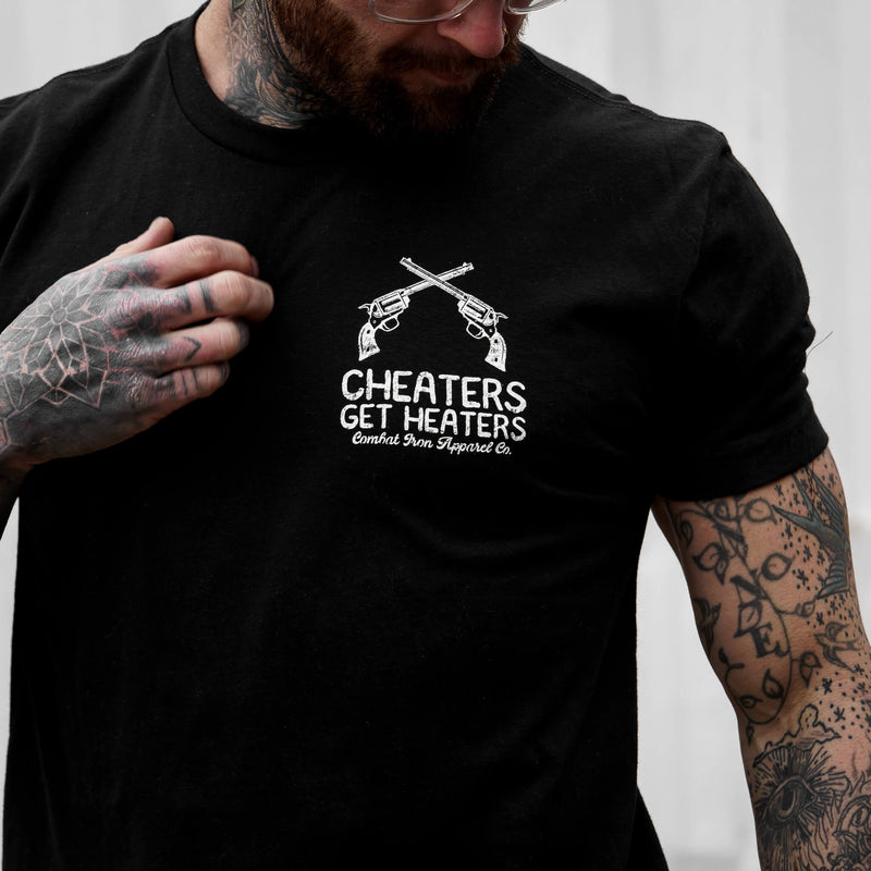 Load image into Gallery viewer, Cheaters Get Heaters Cowboy Edition Men&#39;s T-Shirt
