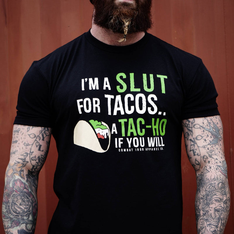 Load image into Gallery viewer, I’M A SLUT FOR TACOS. A TAC-HO IF YOU WILL Men&#39;s T-Shirt
