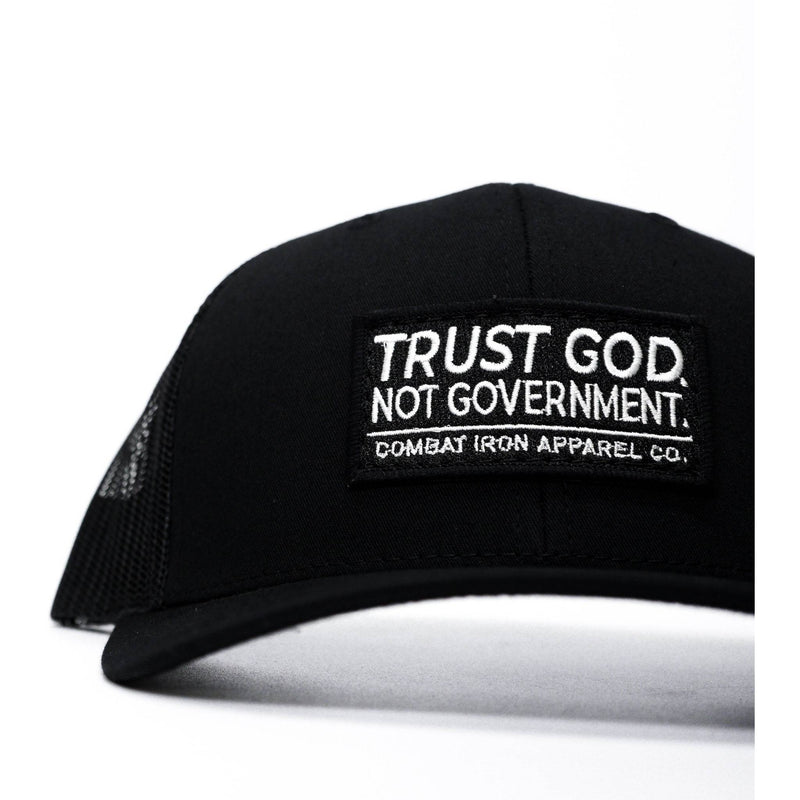 Load image into Gallery viewer, Trust God. Not Government. Mid-Profile Mesh Snapback
