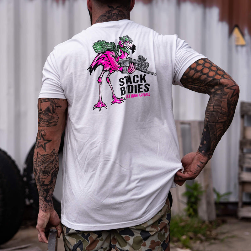 Load image into Gallery viewer, Flamingo Operator Stack Bodies Men&#39;s T-Shirt
