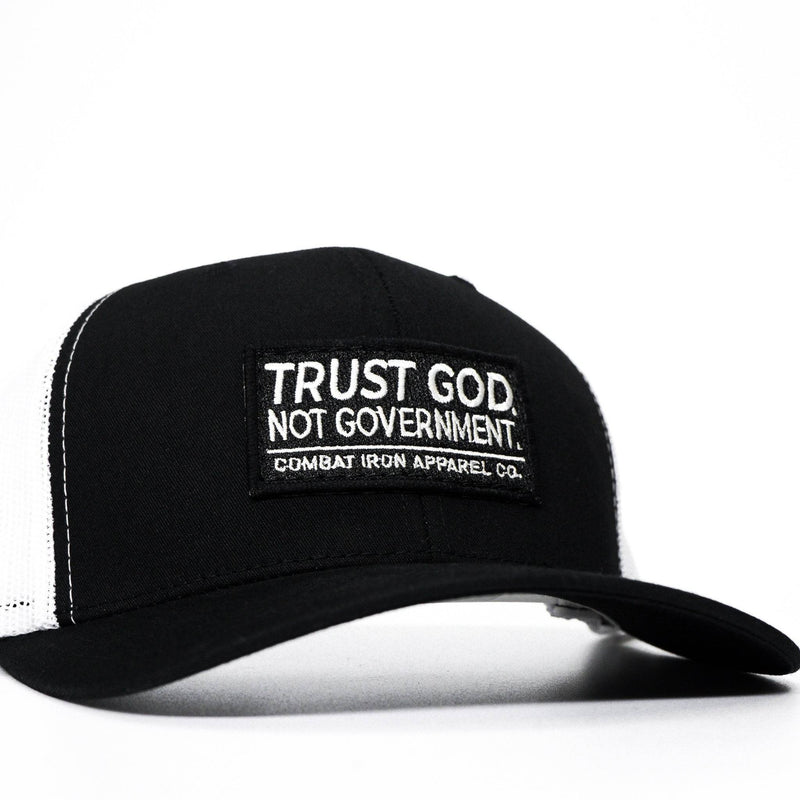 Load image into Gallery viewer, Trust God. Not Government. Mid-Profile Mesh Snapback

