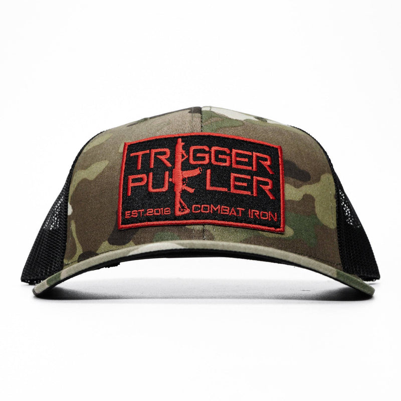Load image into Gallery viewer, Trigger Puller Red Patch Mid-Profile Mesh Snapback Hat
