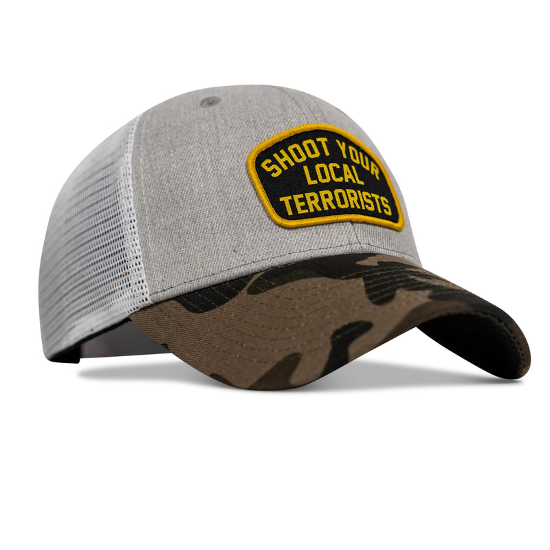 Load image into Gallery viewer, Shoot Your Local Terrorists Patch Snapback Hat
