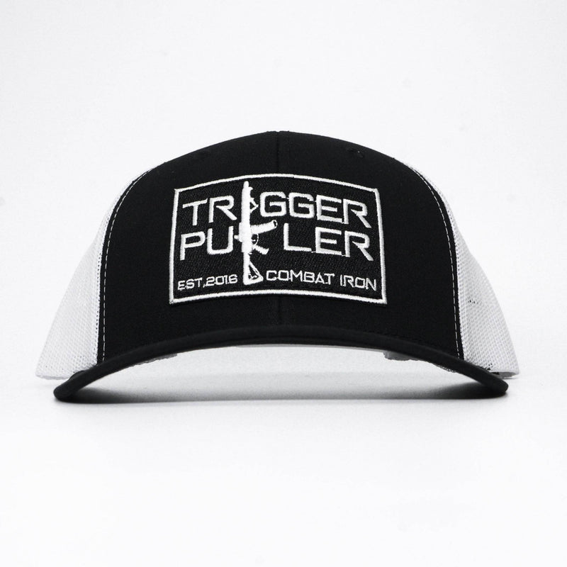 Load image into Gallery viewer, Trigger Puller Black Mid-Profile Mesh Snapback Hat
