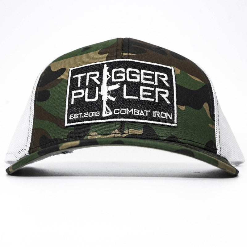 Load image into Gallery viewer, Trigger Puller Black Mid-Profile Mesh Snapback Hat
