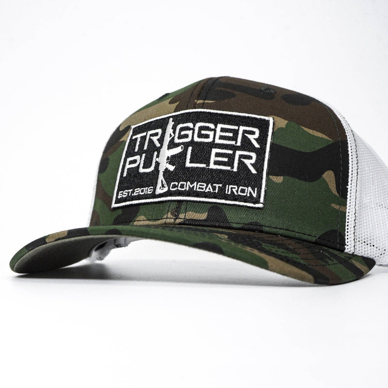 Load image into Gallery viewer, Trigger Puller Black Mid-Profile Mesh Snapback Hat
