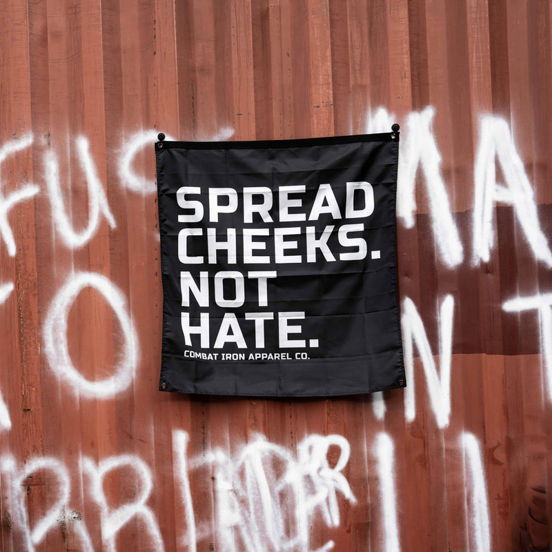 Load image into Gallery viewer, Spread Cheeks. Not Hate. 3&#39; X 3&#39; Wall Flag
