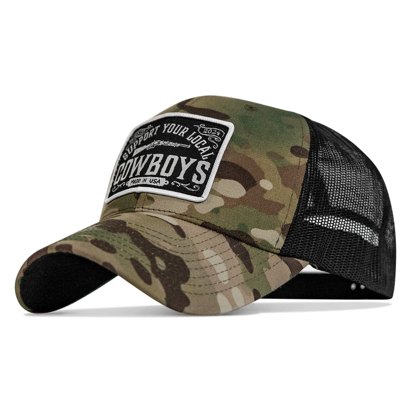 Load image into Gallery viewer, Support Your Local Cowboys Patch Snapback Hat
