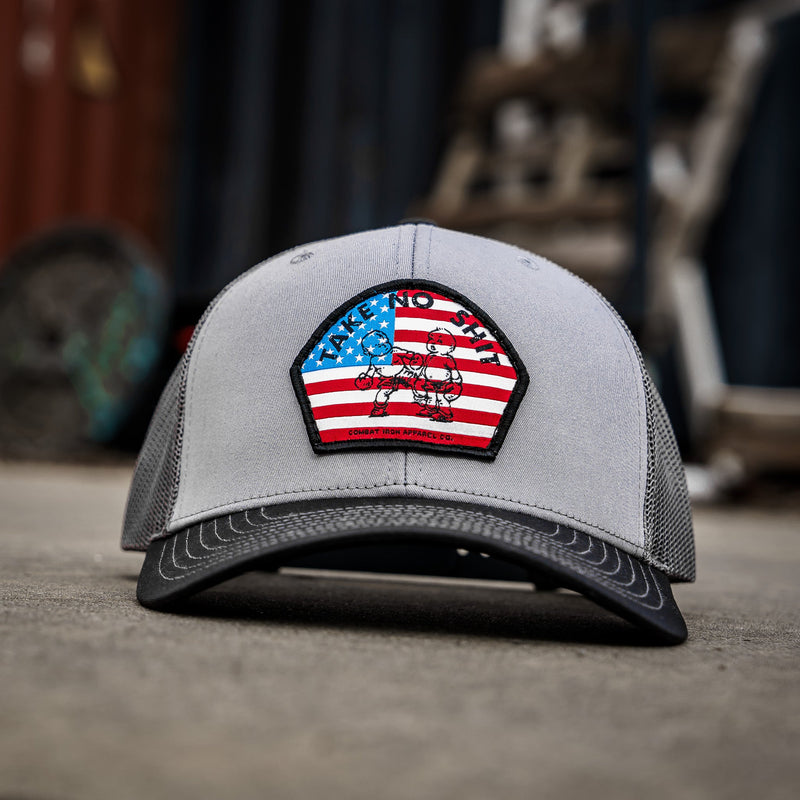 Load image into Gallery viewer, Take No Shit American Flag Patch SnapBack
