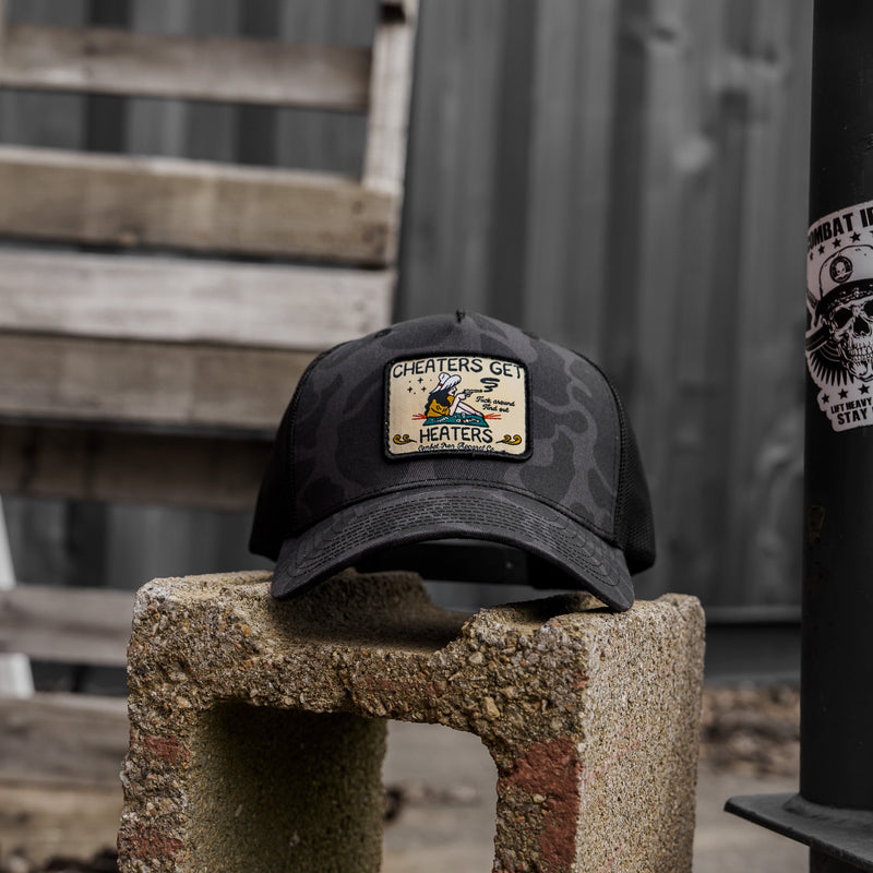 Load image into Gallery viewer, Cheaters Get Heaters Western Cowboy Patch SnapBack
