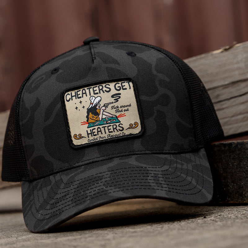 Load image into Gallery viewer, Cheaters Get Heaters Western Cowboy Patch SnapBack
