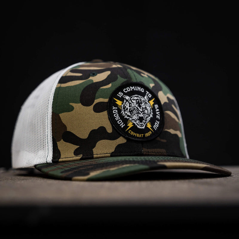 Load image into Gallery viewer, Nobody Is Coming To Save You Patch Snapback Hat
