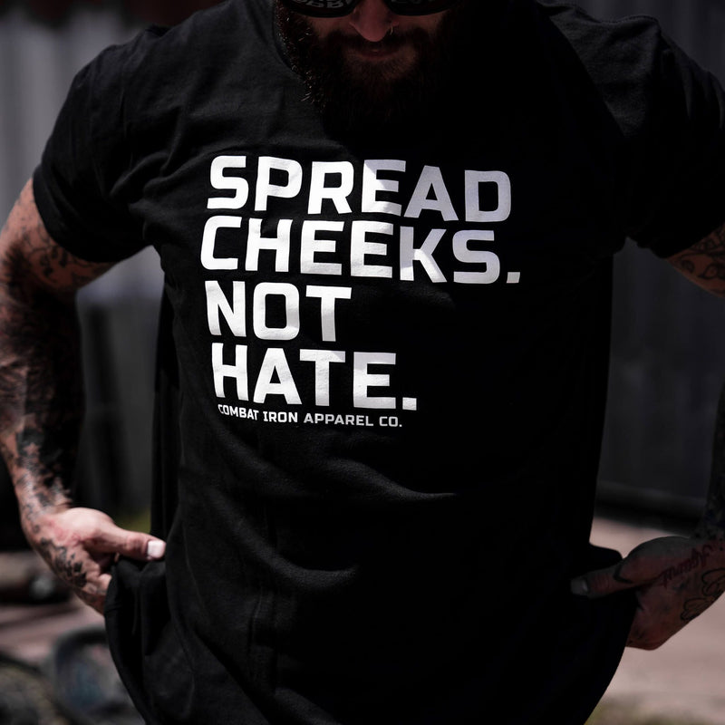 Load image into Gallery viewer, Spread Cheeks. Not Hate. Men's T-Shirt
