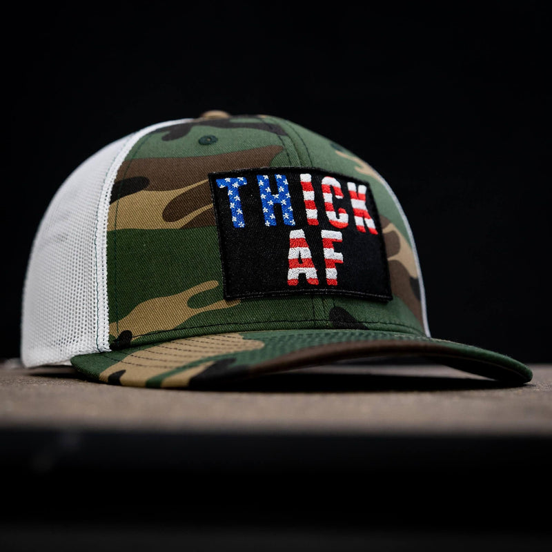 Load image into Gallery viewer, Thick AF USA Edition Patch Mid-Profile Mesh Snapback
