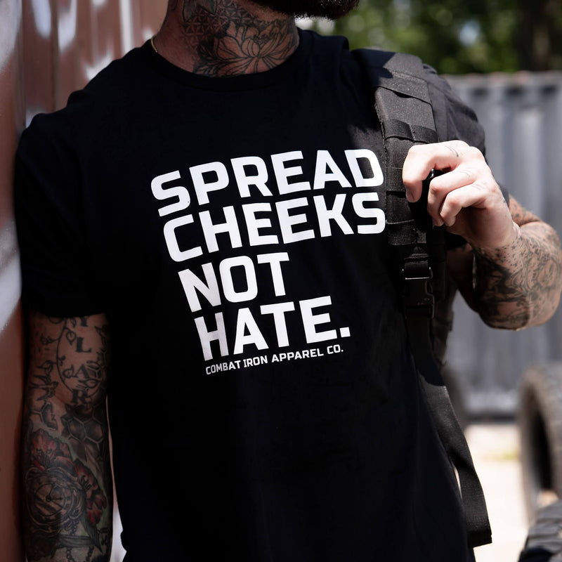 Load image into Gallery viewer, Spread Cheeks. Not Hate. Men's T-Shirt
