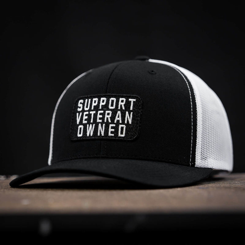Load image into Gallery viewer, Support Veteran Owned Patch Mid-Profile Mesh Snapback
