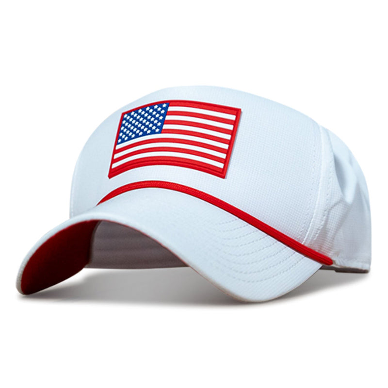 Load image into Gallery viewer, American Flag Patch Weekender Performance Snapback Hat
