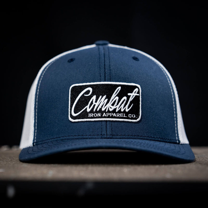 Load image into Gallery viewer, Combat Script Patch Mid-Profile Mesh Snapback Hat
