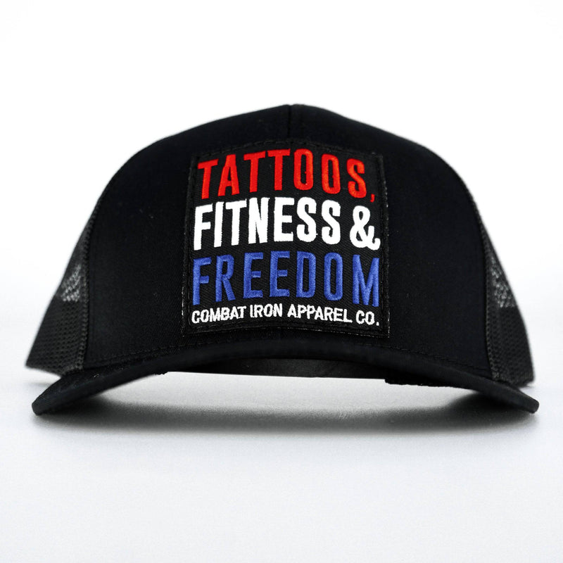 Load image into Gallery viewer, Tattoos, Fitness &amp; Freedom USA Edition Snapback Hat
