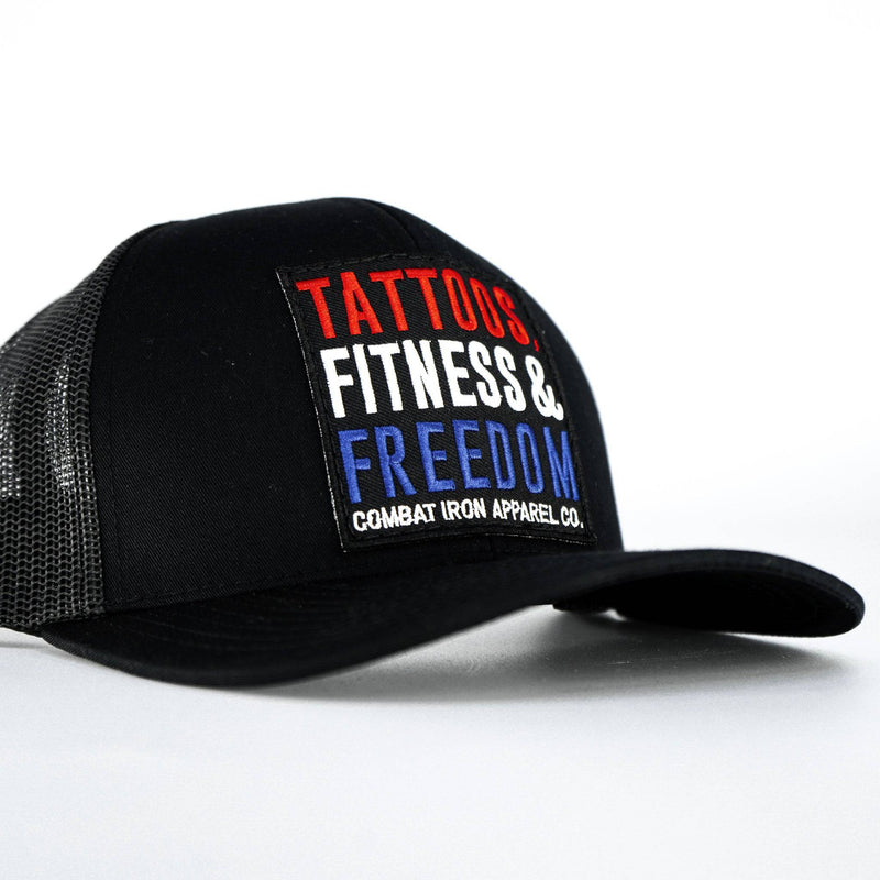 Load image into Gallery viewer, Tattoos, Fitness &amp; Freedom USA Edition Snapback Hat
