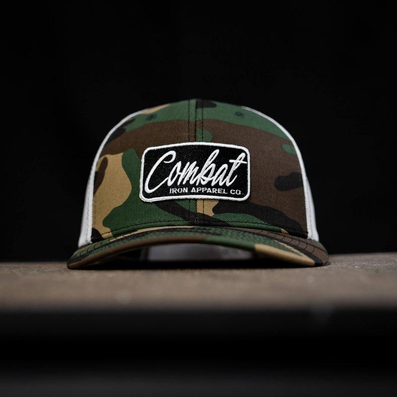 Load image into Gallery viewer, Combat Script Patch Mid-Profile Mesh Snapback Hat
