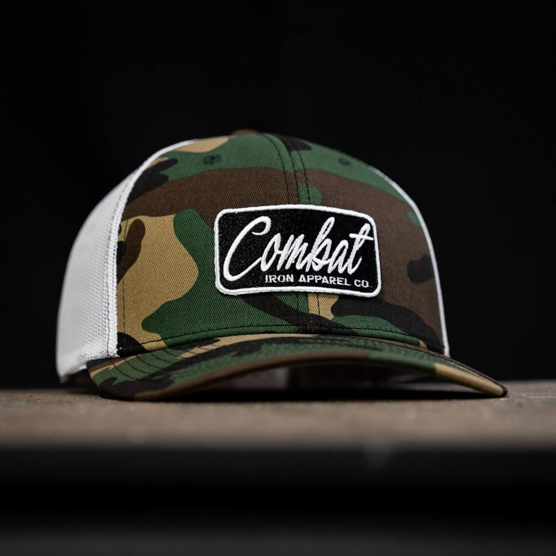 Load image into Gallery viewer, Combat Script Patch Mid-Profile Mesh Snapback Hat
