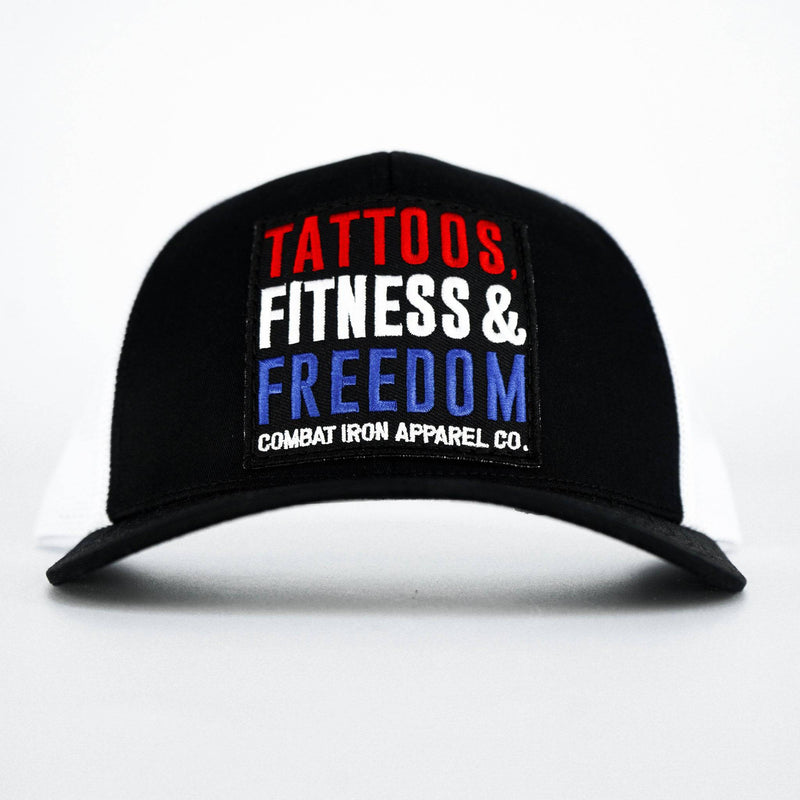 Load image into Gallery viewer, Tattoos, Fitness &amp; Freedom USA Edition Snapback Hat
