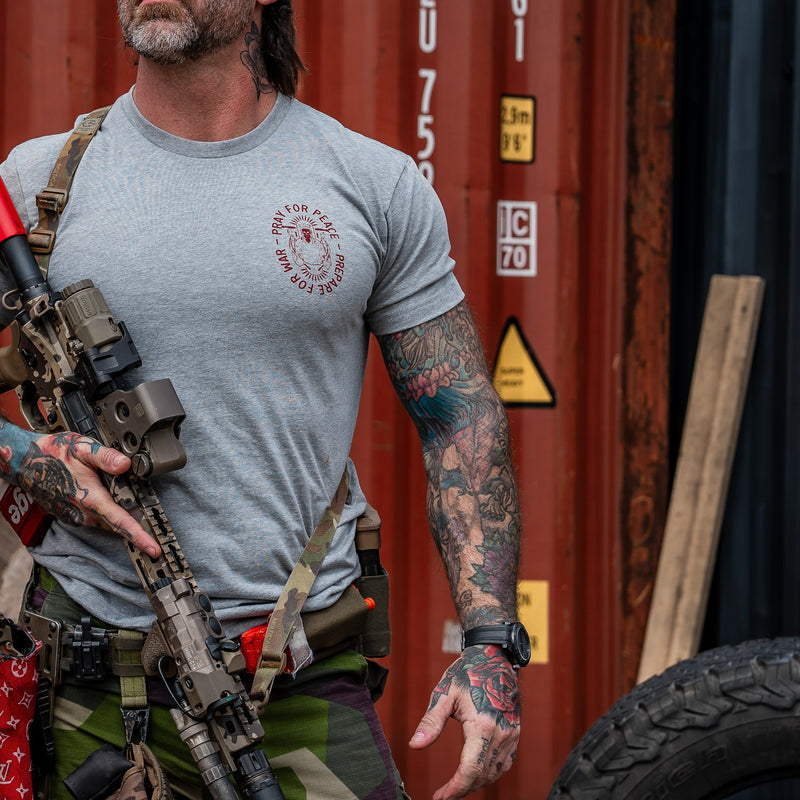 Load image into Gallery viewer, Pray For Peace. Prepare For War. Men&#39;s T-Shirt
