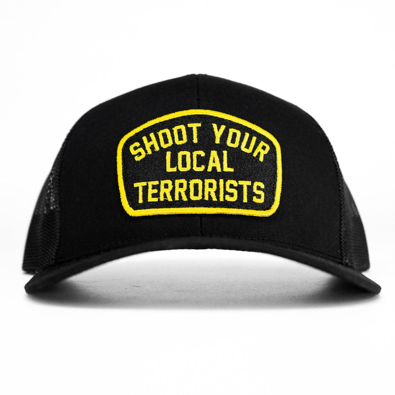 Load image into Gallery viewer, Shoot Your Local Terrorists Patch Snapback Hat
