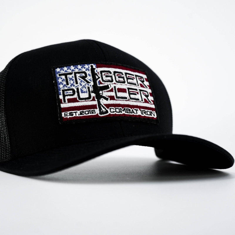 Load image into Gallery viewer, Trigger Puller American Flag Patch Mid-Profile Mesh Snapback Hat
