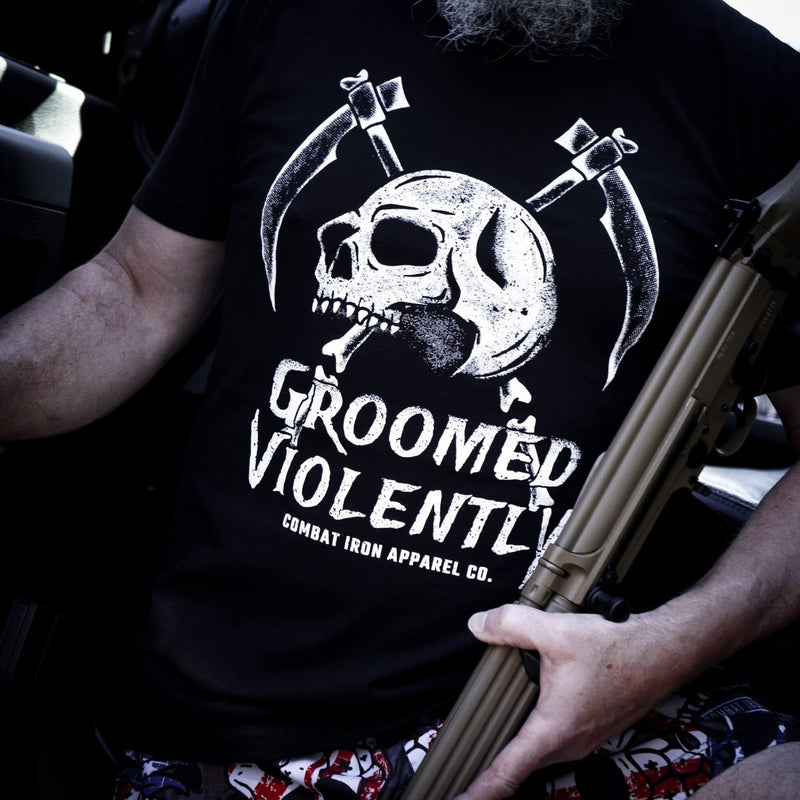 Load image into Gallery viewer, Groomed Violently Skull Men&#39;s T-Shirt

