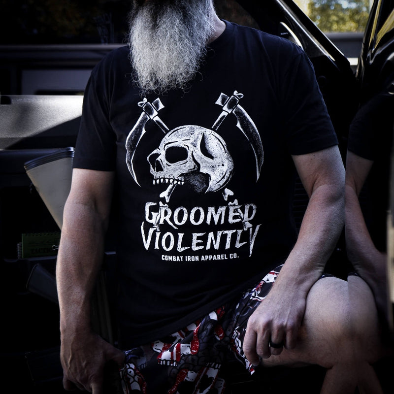 Load image into Gallery viewer, Groomed Violently Skull Men&#39;s T-Shirt
