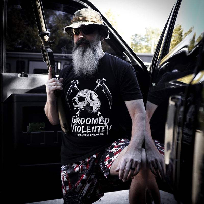 Load image into Gallery viewer, Groomed Violently Skull Men&#39;s T-Shirt
