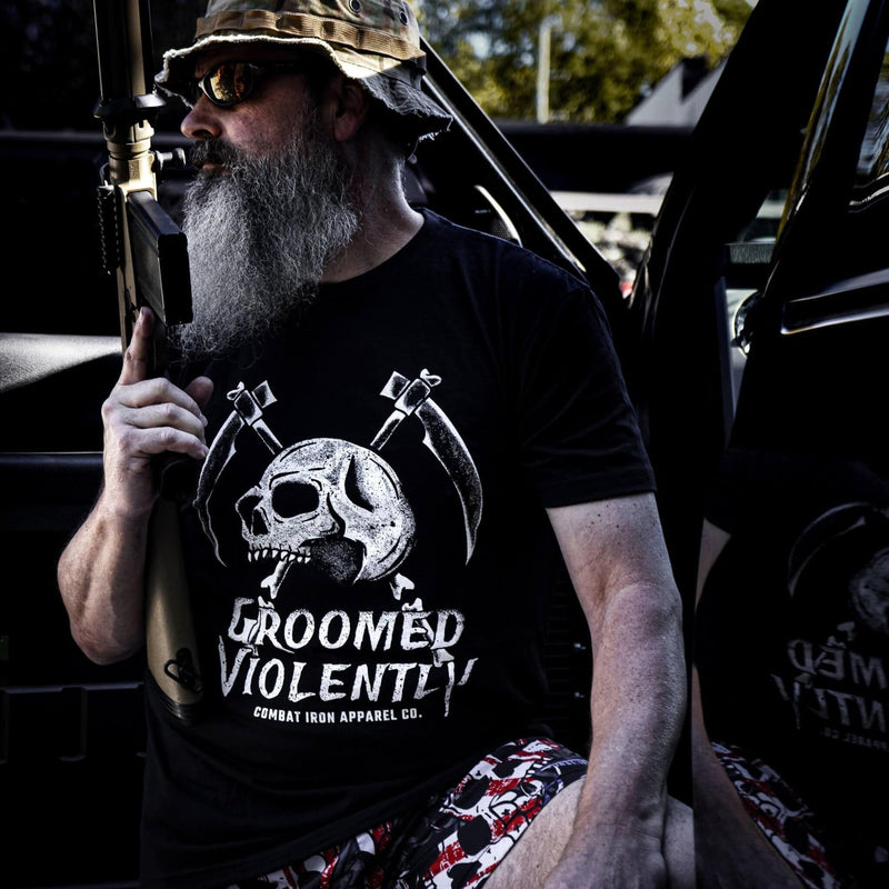 Load image into Gallery viewer, Groomed Violently Skull Men&#39;s T-Shirt

