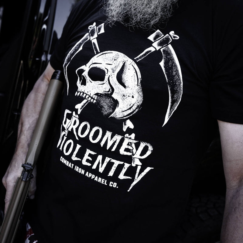 Load image into Gallery viewer, Groomed Violently Skull Men&#39;s T-Shirt
