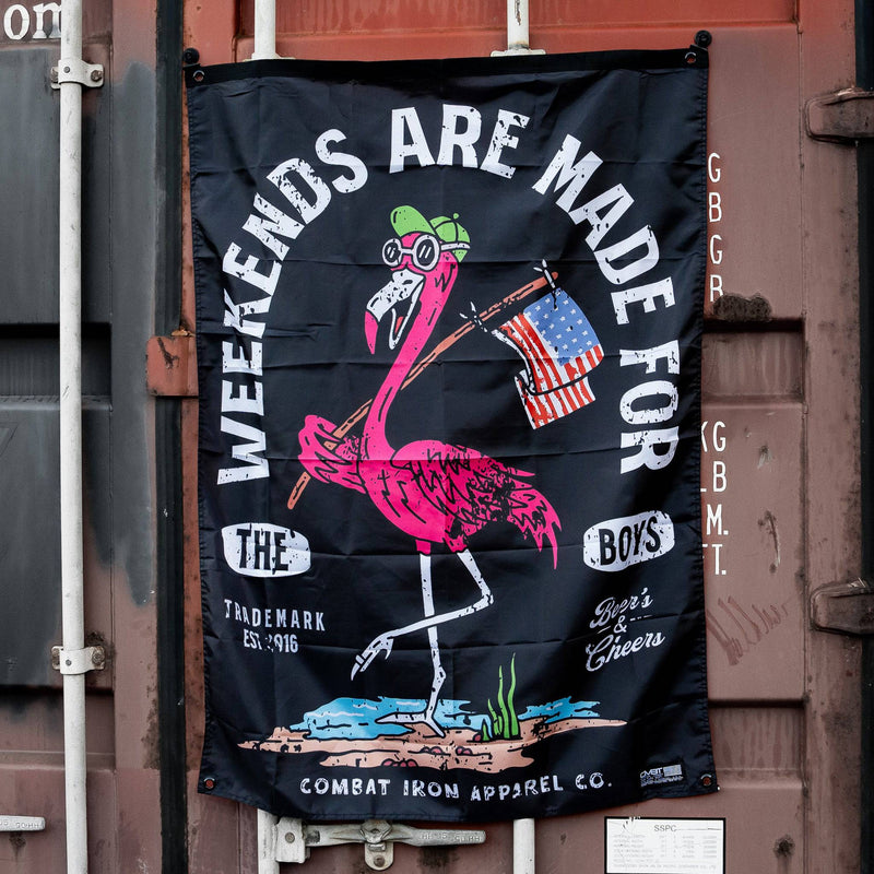 Load image into Gallery viewer, Weekends Are Made For The Boys Wall Flag
