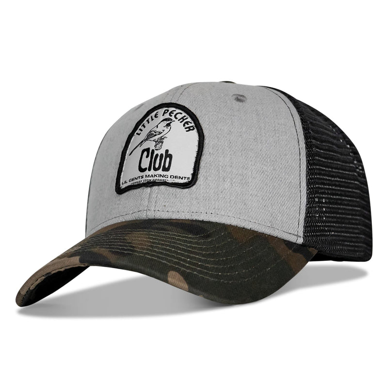 Load image into Gallery viewer, Little Pecker Club B/W Patch Snapback Hat
