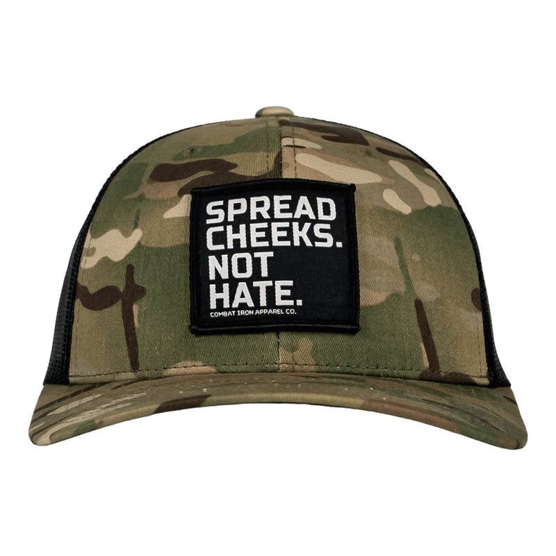 Load image into Gallery viewer, SPREAD CHEEKS. NOT HATE. Patch Snapback HAT
