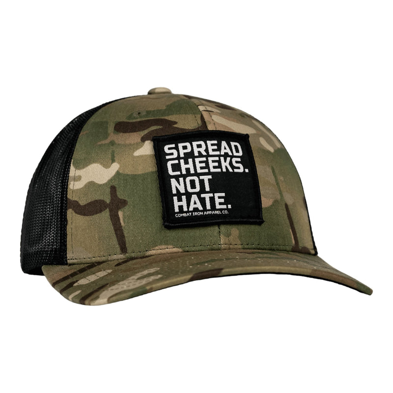 Load image into Gallery viewer, SPREAD CHEEKS. NOT HATE. Patch Snapback HAT
