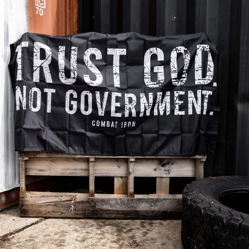 Load image into Gallery viewer, Trust God. Not Government. Distressed 3' X 5' Wall Flag
