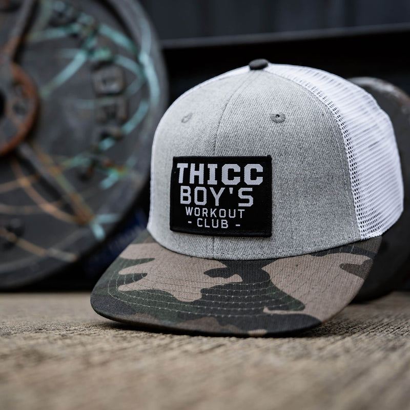 Load image into Gallery viewer, Thicc Boys Workout Patch Snapback Hat

