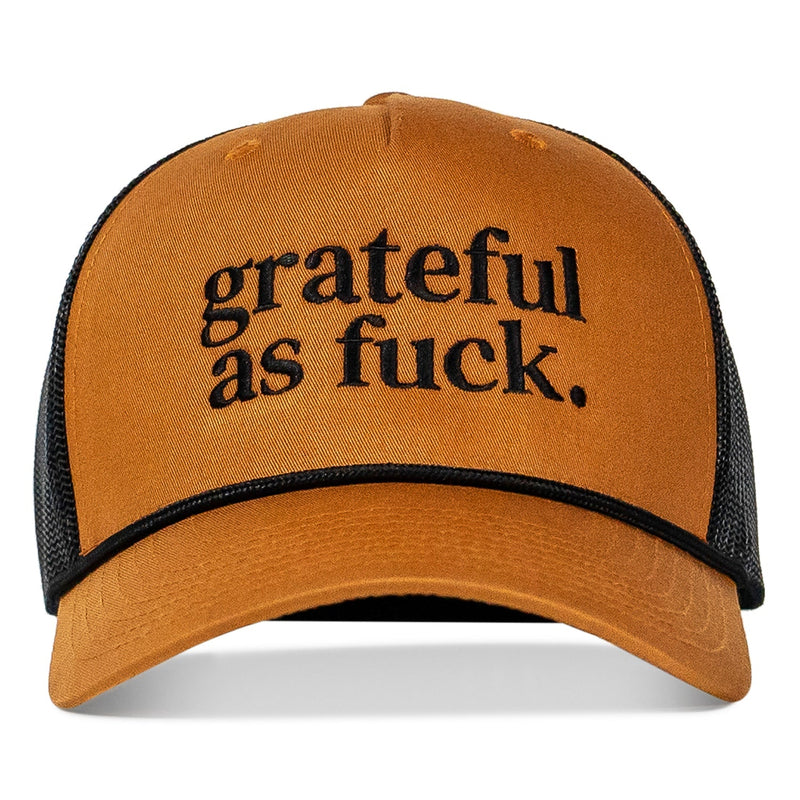 Load image into Gallery viewer, Grateful As Fuck Rope Snapback Hat
