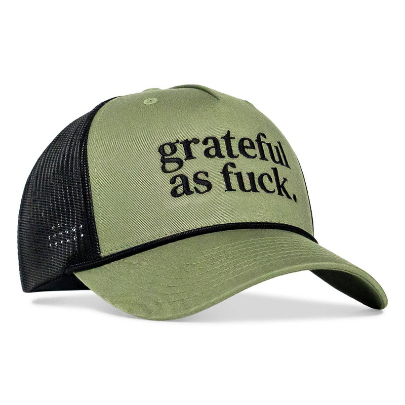 Load image into Gallery viewer, Grateful As Fuck Rope Snapback Hat
